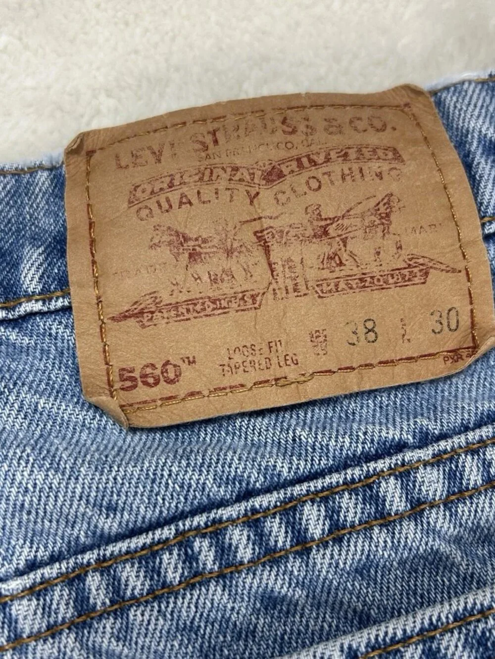 Vintage Levis 550 Jeans Mens Tag-36x36 Blue Denim Relaxed‎ USA Made “READ”